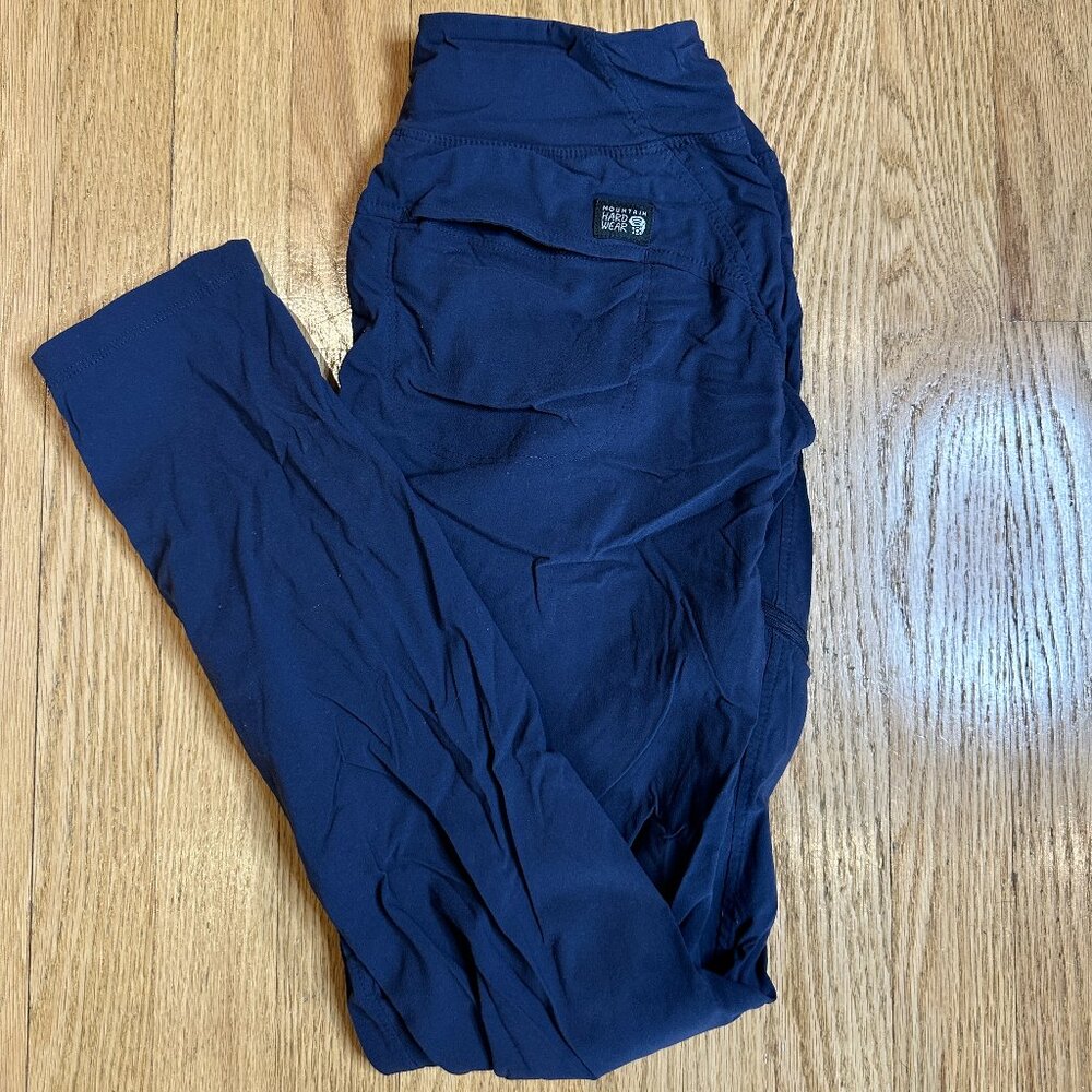 Mountain Hardwear Stretch Hiking Pants Navy Lightweight Travel Trail Pant Women